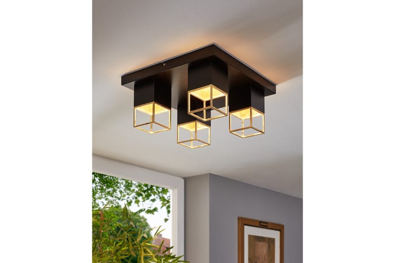 Taklampa Eglo Montebaldo - Svart/Guld - Möbler - Sovrum - Sovrumslampa