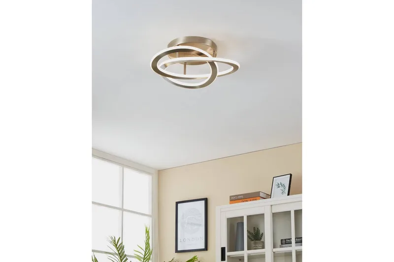 Taklampa Eglo Rolimare Nickel-Matt/Vit - Nickel - Möbler - Sovrum - Sovrumslampa