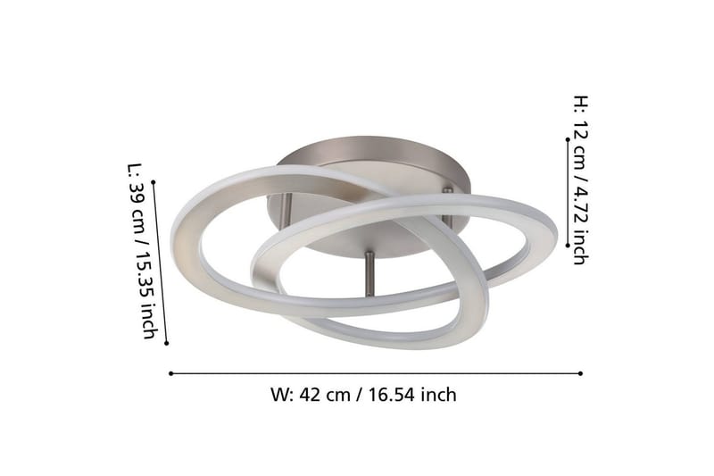 Taklampa Eglo Rolimare Nickel-Matt/Vit - Nickel - Möbler - Sovrum - Sovrumslampa