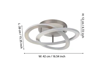 Taklampa Eglo Rolimare Nickel-Matt/Vit - Nickel - Möbler - Sovrum - Sovrumslampa