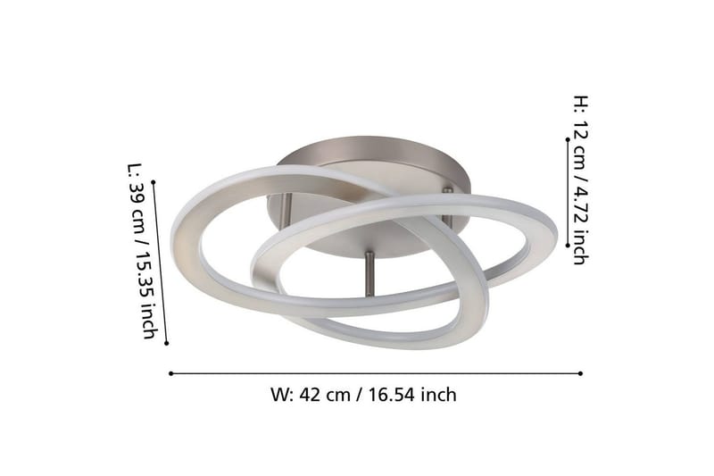 Taklampa Eglo Rolimare Nickel-Matt/Vit - Nickel - Möbler - Sovrum - Sovrumslampa