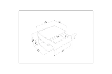 Telo Sängbord 45 cm - Beige - Möbler - Sovrum - Sängbord