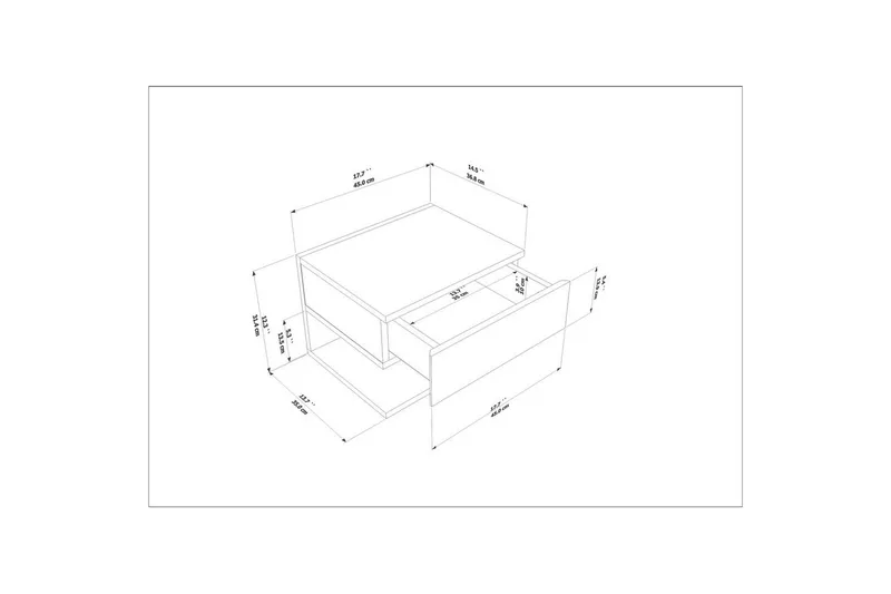 Telo Sängbord 45 cm - Röd - Möbler - Sovrum - Sängbord