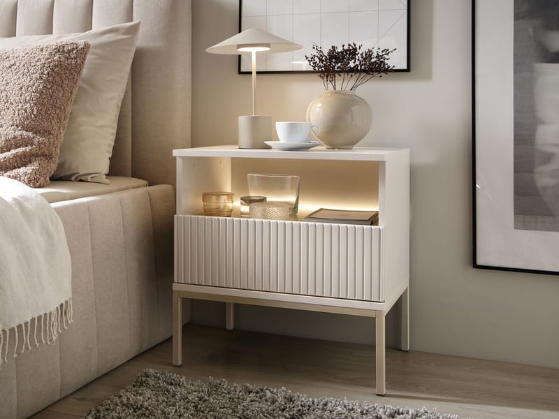 Tenorio Sängbord 54 cm - Beige - Möbler - Sovrum - Sängbord