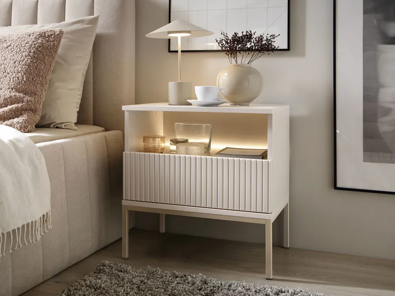 Tenorio Sängbord 54 cm - Beige - Möbler - Sovrum - Sängbord