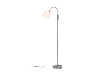 Tommy Golvlampa 1L E14 borstad stål/ vit - Borstad stål/Vit - Möbler - Sovrum - Sovrumslampa