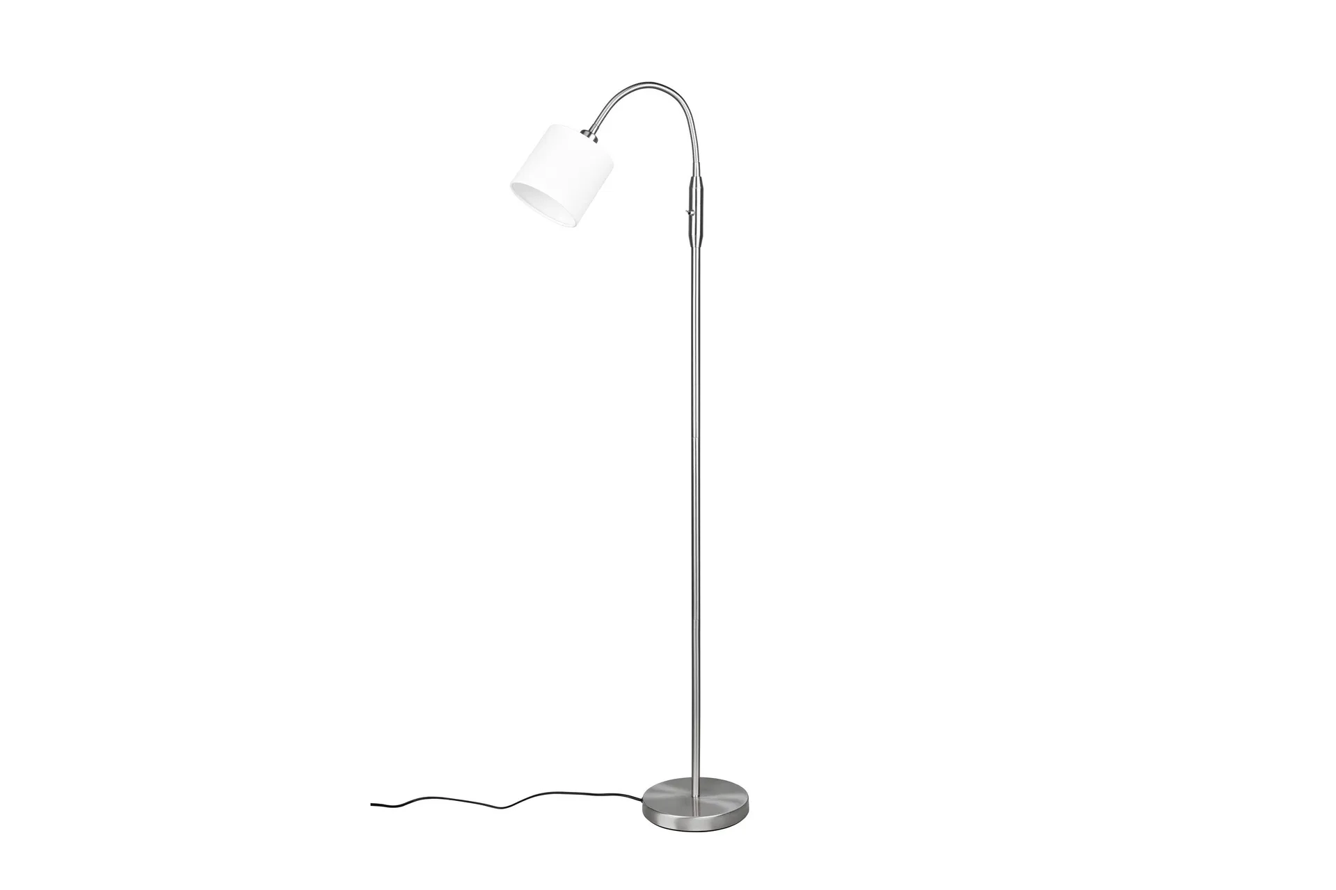 Tommy Golvlampa 1L E14 borstad stål/ vit - Borstad stål/Vit