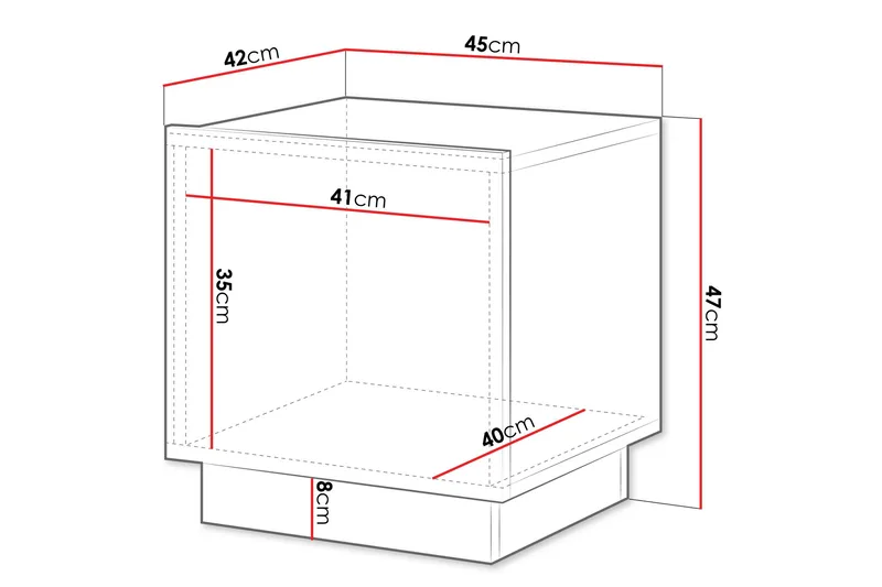 Torvalen Sängbord 45 cm - Svart - Möbler - Sovrum - Sängbord