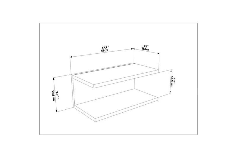 Torvic Sängbord 45 cm - Vit - Möbler - Sovrum - Sängbord