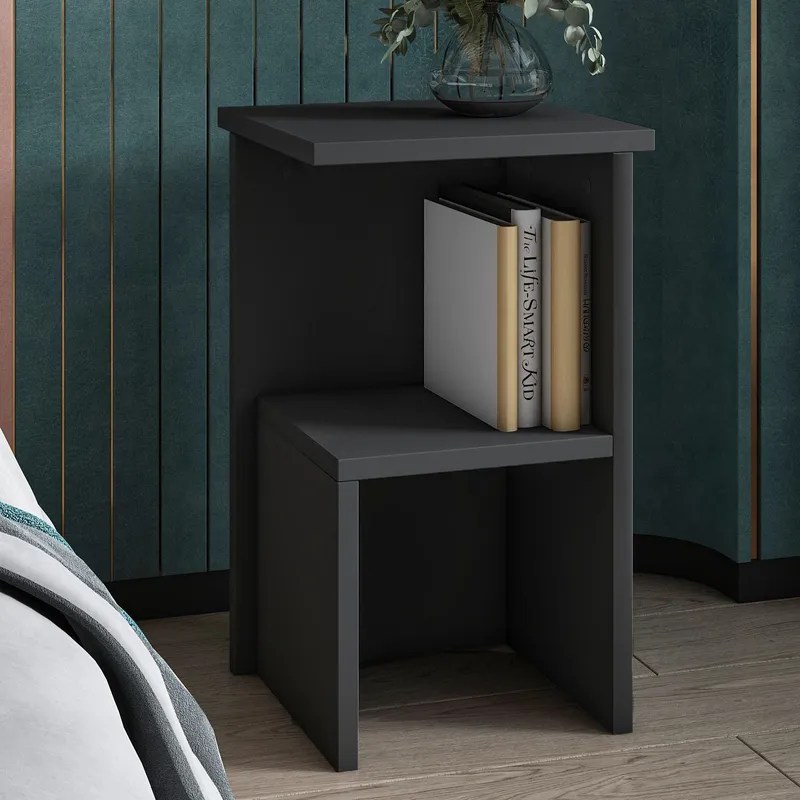 Tunel Nattduksbord 29,6x50x29,6 cm - Antracit - Möbler - Sovrum - Sängbord