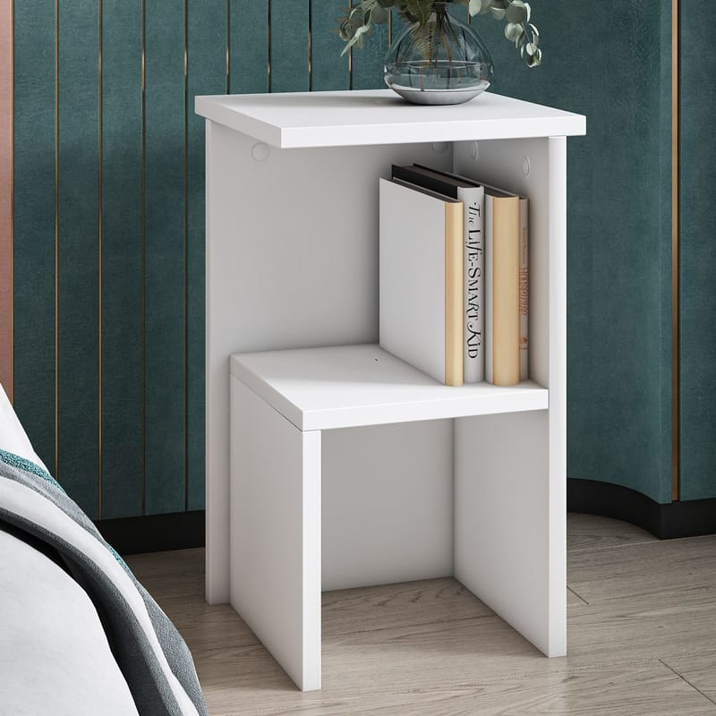 Tunel Nattduksbord 29,6x50x29,6 cm - Vit - Möbler - Sovrum - Sängbord