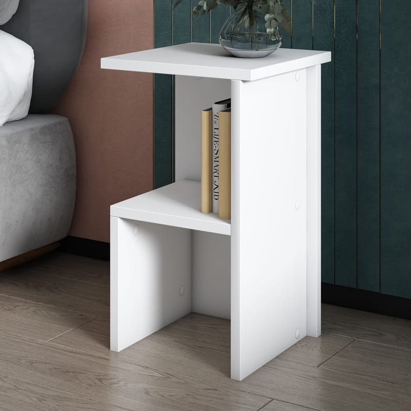 Tunel Nattduksbord 29,6x50x29,6 cm - Vit - Möbler - Sovrum - Sängbord