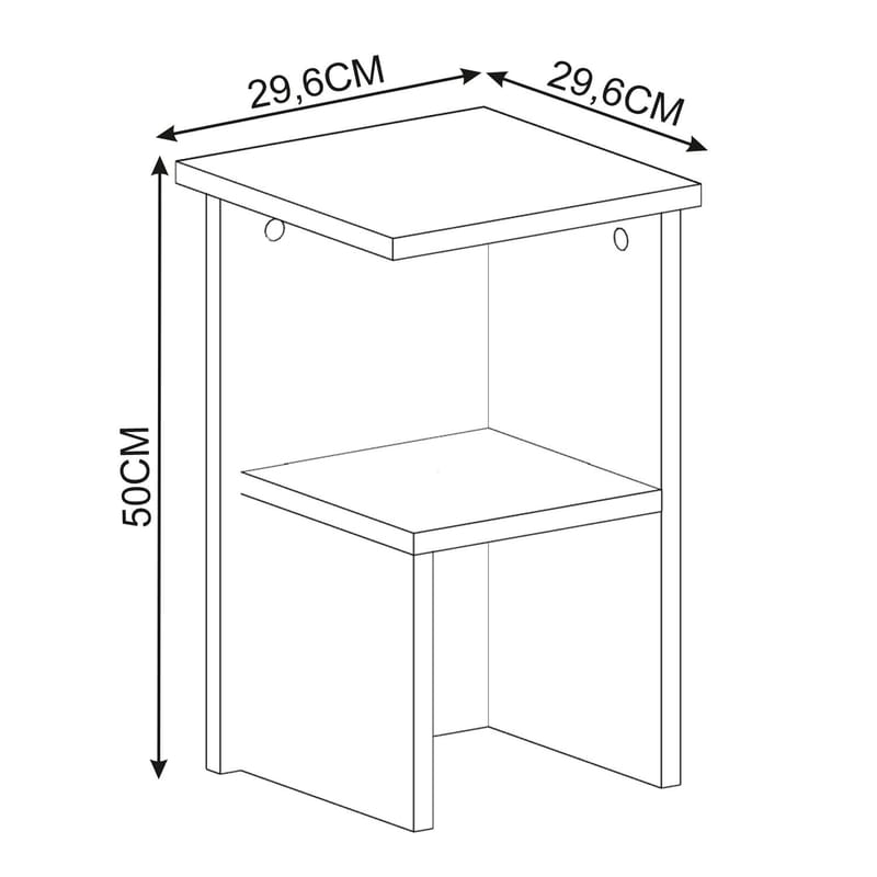 Tunel Nattduksbord 29,6x50x29,6 cm - Vit - Möbler - Sovrum - Sängbord