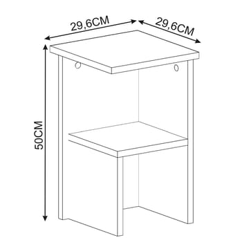 Tunel Sängbord 30 cm med Travertinutseende, Förvaring med Hylla - Beige - Möbler - Sovrum - Sängbord