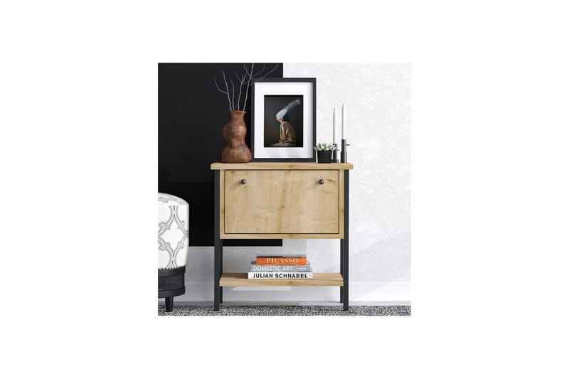 Valery Sängbord 55 cm - Ek/Svart - Möbler - Sovrum - Sängbord