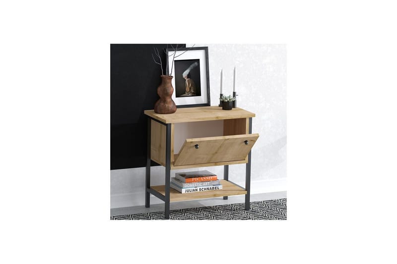 Valery Sängbord 55 cm - Ek/Svart - Möbler - Sovrum - Sängbord