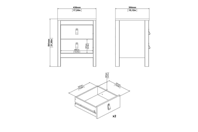Vallvidera Sängbord 44 cm - Beige - Möbler - Sovrum - Sängbord