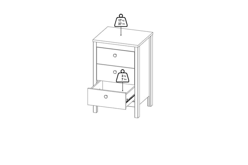 Vallvidera Sängbord 44 cm - Beige - Möbler - Sovrum - Sängbord