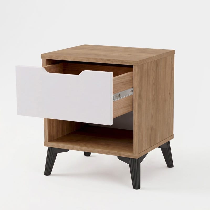 Valren Nattduksbord 44x52,2x34,4 cm - Ek och vit - Möbler - Sovrum - Sängbord