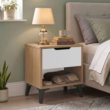 Valren Nattduksbord 44x52,2x34,4 cm - Ek och vit - Möbler - Sovrum - Sängbord