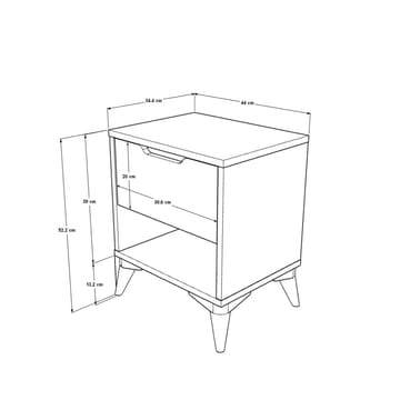 Valren Nattduksbord 44x52,2x34,4 cm - Ek - Möbler - Sovrum - Sängbord