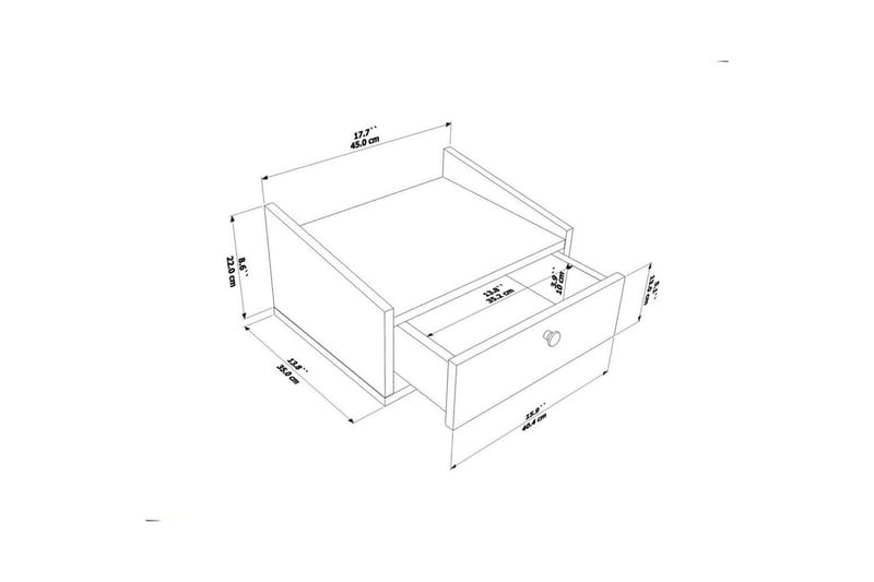 Valros Sängbord 45 cm - Vit - Möbler - Sovrum - Sängbord