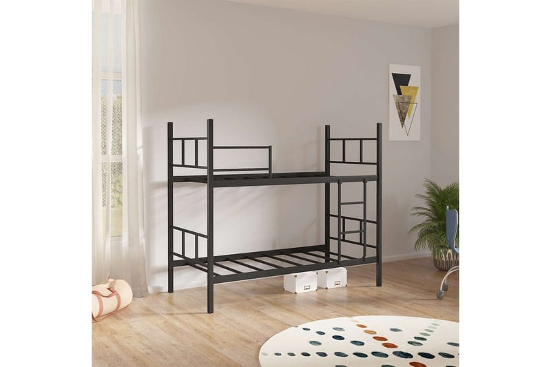Våningssäng Defneia Svart - Svart - Möbler - Sovrum - Sängram & sängstomme