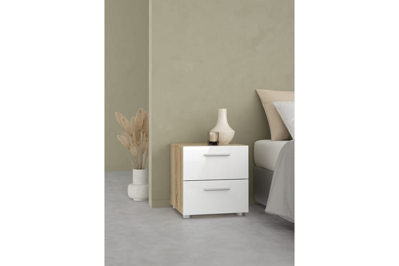 Vansu Sängbord 40 cm - Vit/Natur - Möbler - Sovrum - Sängbord