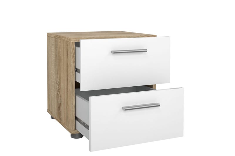 Vansu Sängbord 40 cm - Vit/Natur - Möbler - Sovrum - Sängbord