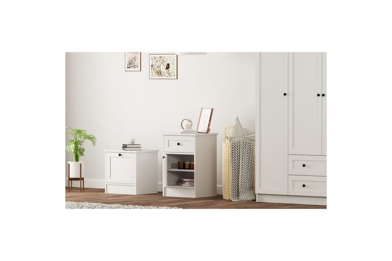 Varion Sängbord 45 cm - Matt Vit - Möbler - Sovrum - Sängbord