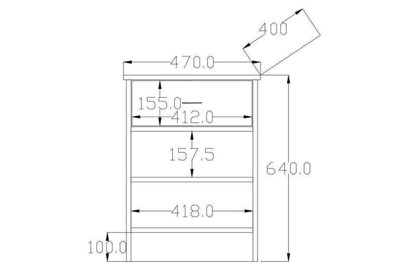 Varion Sängbord 45 cm - Matt Vit - Möbler - Sovrum - Sängbord