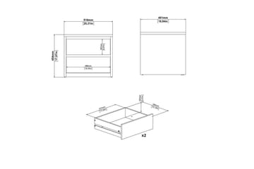 Varun Sängbord 52 cm - Vit - Möbler - Sovrum - Sängbord