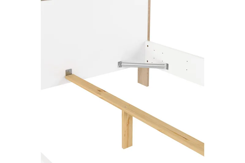 Varun Sängram 140x200 cm - Vit/Natur - Möbler - Sovrum - Sängram & sängstomme