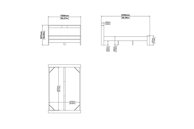 Varun Sängram 140x200 cm - Vit/Natur - Möbler - Sovrum - Sängram & sängstomme