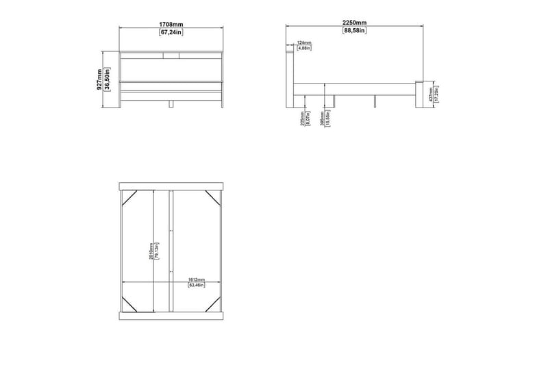 Varun Sängram 160x200 cm - Vit/Natur - Möbler - Sovrum - Sängram & sängstomme