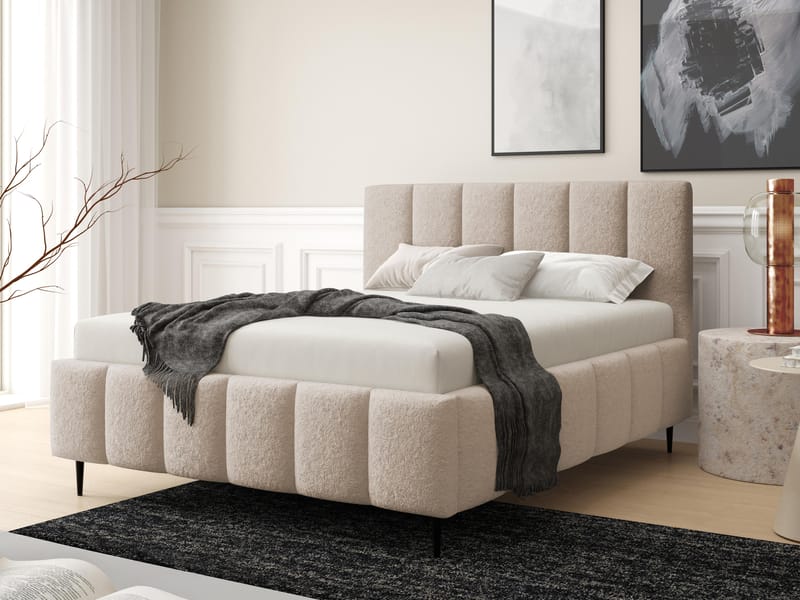 Vinvik Sängram med förvaring 140x200 cm - beige - Möbler - Sovrum - Sängram & sängstomme