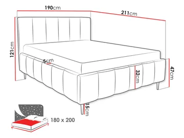 Vinvik Sängram med förvaring 180x200 cm - grå - Möbler - Sovrum - Sängar - Sängar med förvaring