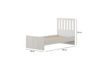 Vyric Sängram 90x190 cm i Målat Trä med Sänggavel - Vit - Möbler - Sovrum - Sängram & sängstomme