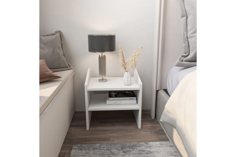 Zalric Sängbord 45 cm - Vit - Möbler - Sovrum - Sängbord