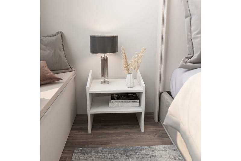 Zalric Sängbord 45 cm - Vit - Möbler - Sovrum - Sängbord