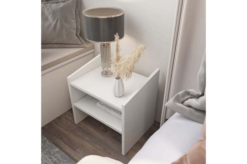 Zalric Sängbord 45 cm - Vit - Möbler - Sovrum - Sängbord