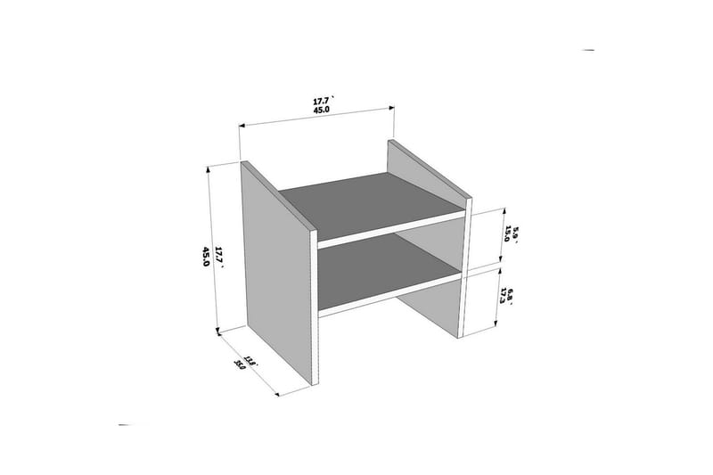 Zalric Sängbord 45 cm - Vit - Möbler - Sovrum - Sängbord