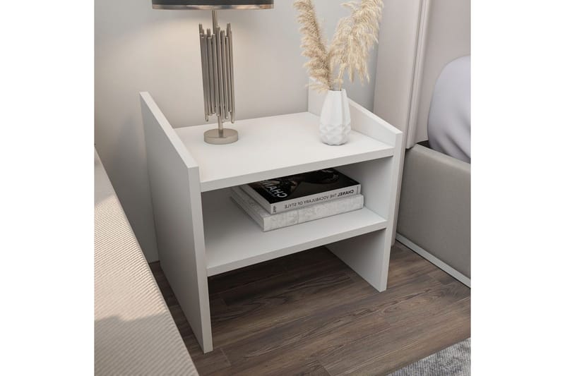 Zalric Sängbord 45 cm - Vit - Möbler - Sovrum - Sängbord