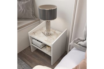 Zalric Sängbord 45 cm - Vit - Möbler - Sovrum - Sängbord