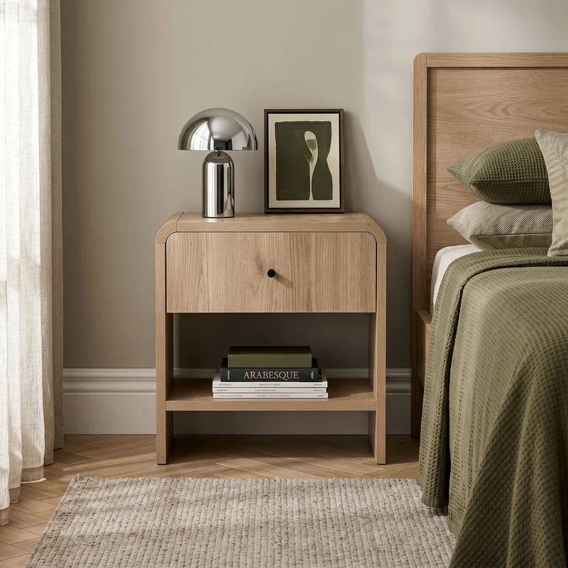Zavio Sängbord 45x45x40 cm - Sepet Oak - Möbler - Sovrum - Sängbord