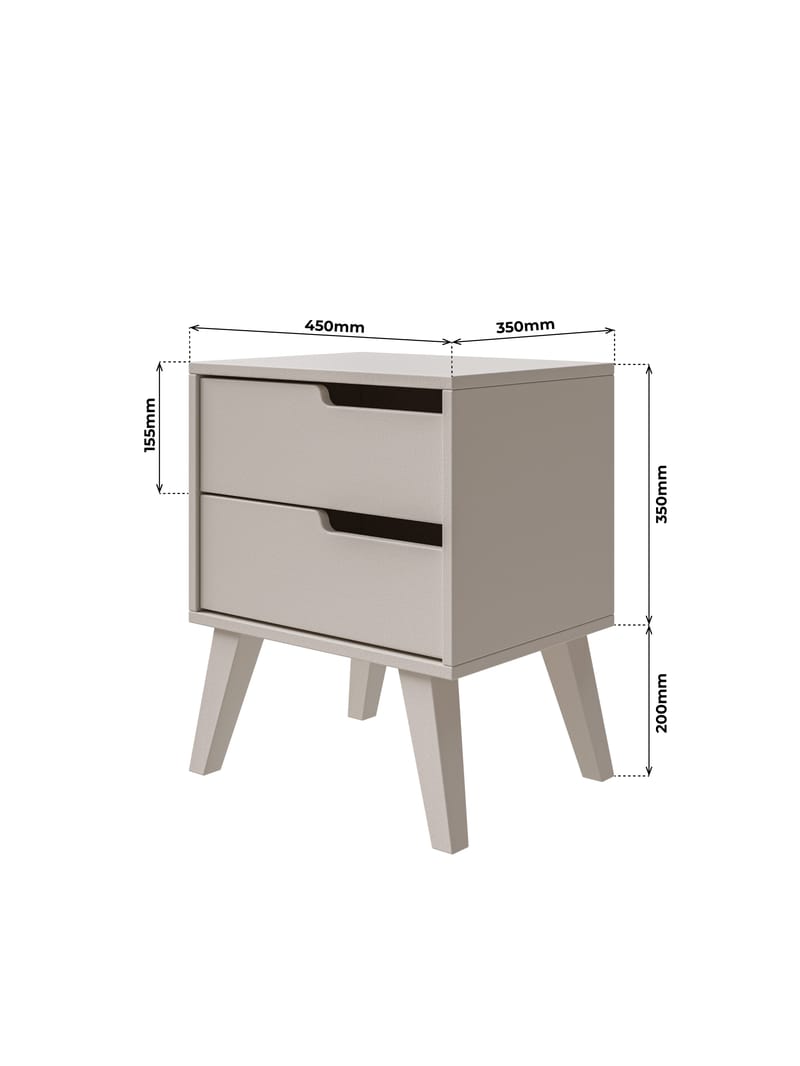Zelto Sängbord 45 cm Höger - Kashmir (ljusbeige) - Möbler - Sovrum - Sängbord