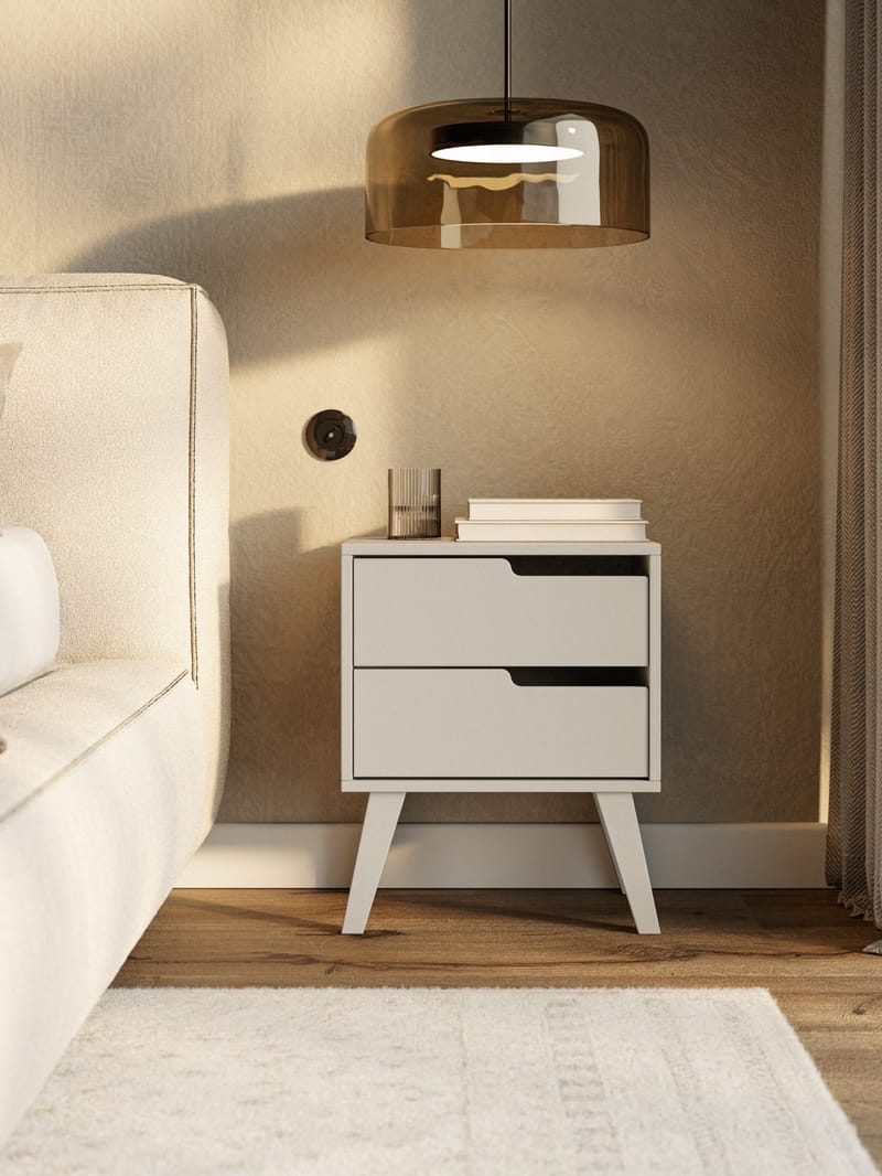 Zelto Sängbord 45 cm Höger - Kashmir (ljusbeige) - Möbler - Sovrum - Sängbord