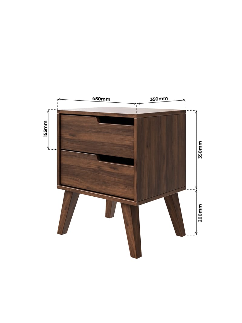 Zelto Sängbord 45 cm Höger - Warmia valnöt (valnötston) - Möbler - Sovrum - Sängbord
