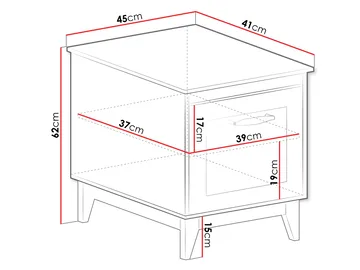 Zeylor Sängbord 45 cm - Möbler - Sovrum - Sängbord