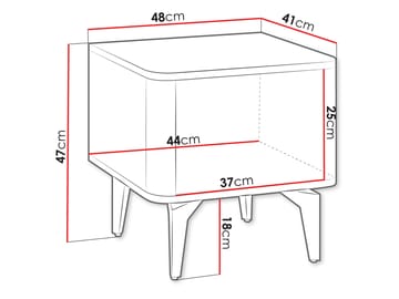 Zeyrin Sängbord 48 cm - Beige|brun|svart - Möbler - Sovrum - Sängbord